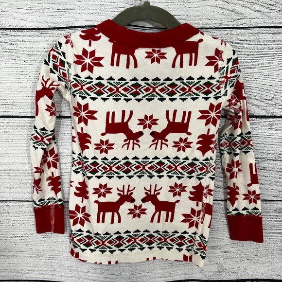 Hanna Andersson Christmas Reindeer & Snowflake Print Long Sleeve Shirt, Size 3 - Picture 2 of 2